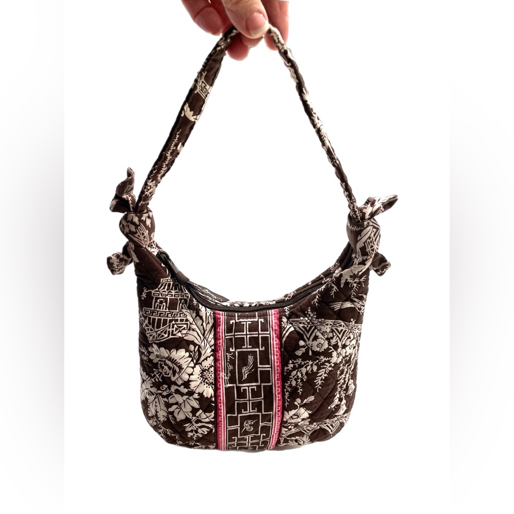 Vera Bradley imperial toile chinoiserie pink brown small quilted handbag